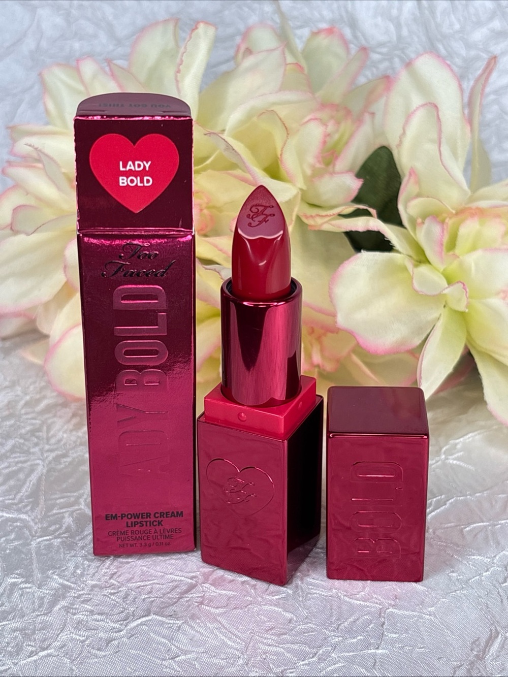 Too Faced Lady Bold Em-Power Pigment Lipstick - Lady Bold - NIB